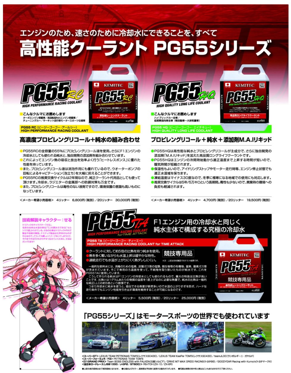 ケミテック クーラント液 PG55 RC 4L KEMITEC : kemitec-pg55rc-4l