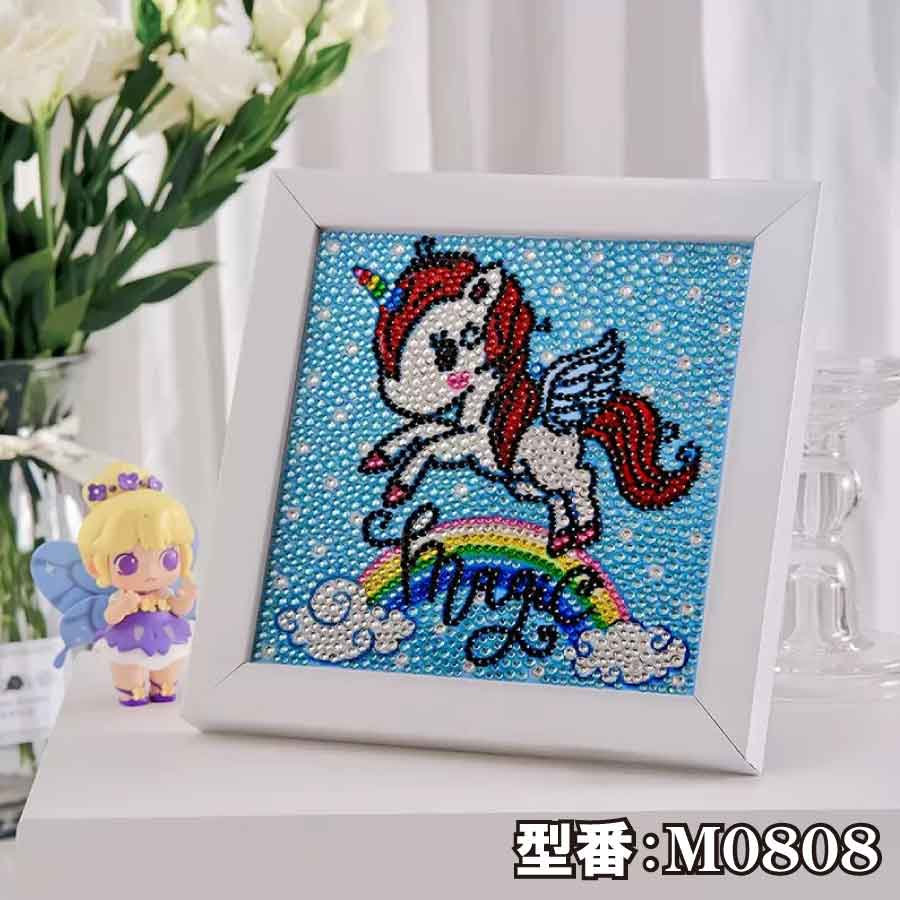 ダイヤモンドアート 子供用 ビーズ絵画キット キラキラ 専用額縁付き