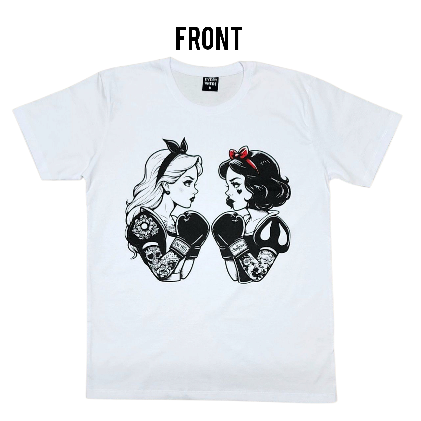 ボクシングガール パロディTシャツ 面白Tシャツ アリス風 白雪姫