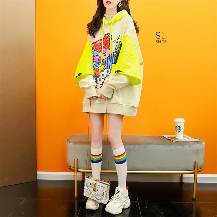 パーカー レディース 切り替え おしゃれ 秋 長袖 チュニック ゆったり フード tシャツ トップス カジュアル 2022|starlandsports|14