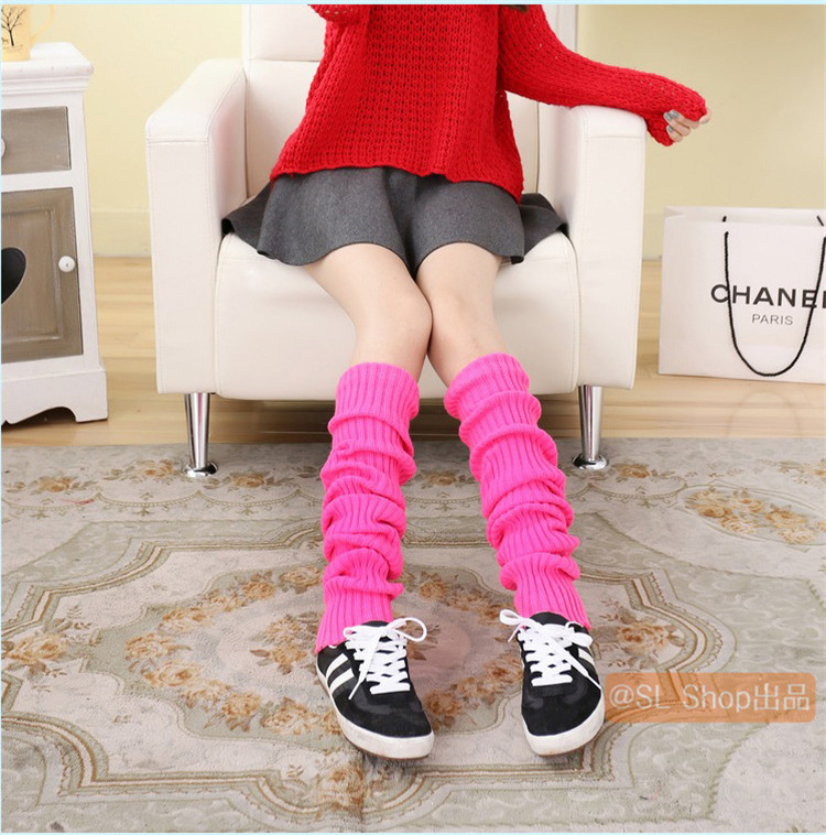 レッグウォーマー 70cm ルーズソックス風 学生 暖かい 白 爆買い新作