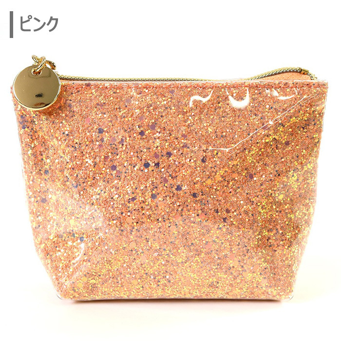 グロースター ミニポーチ キラキラ ラメ エナメル ポーチ 化粧ポーチ