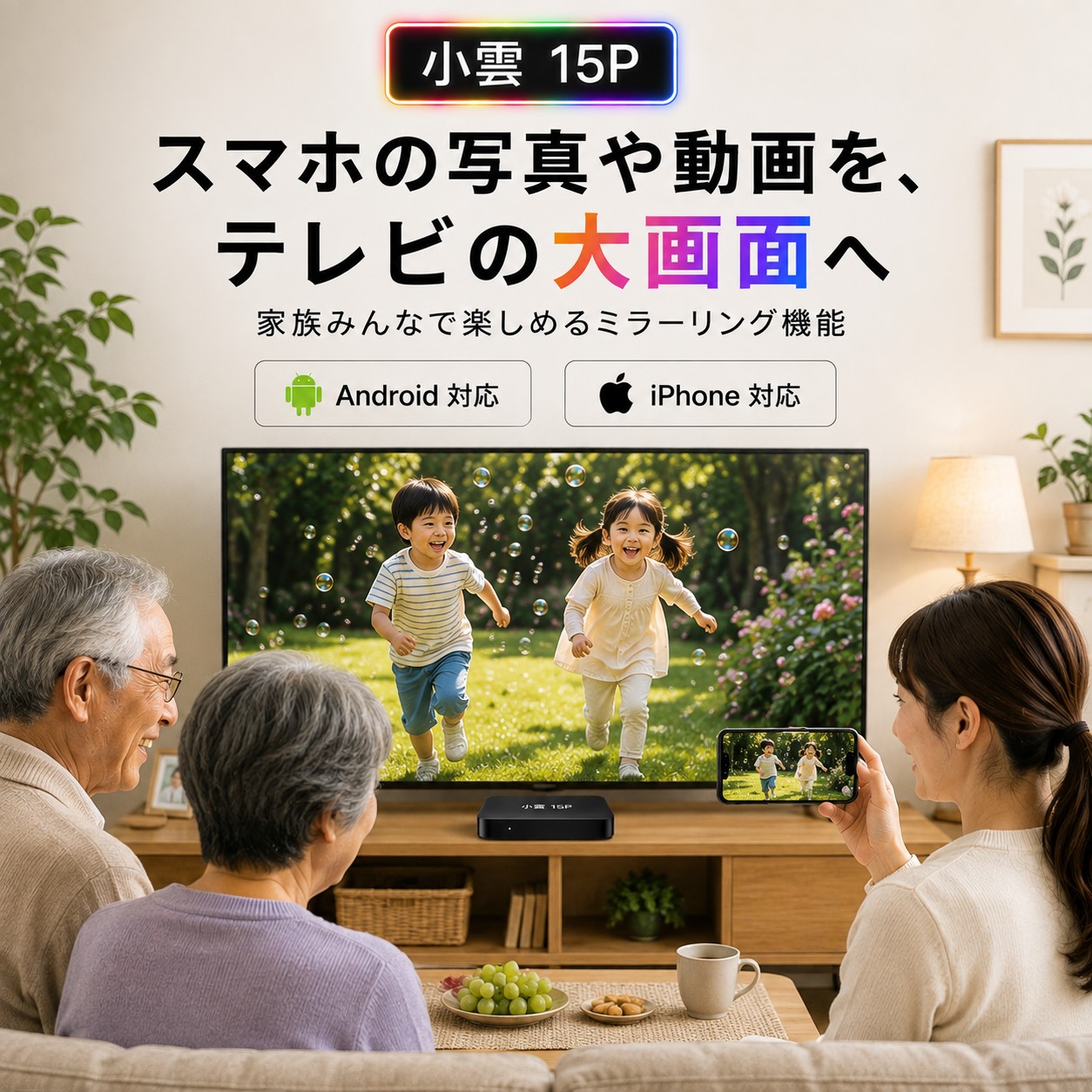 スマートフォン ミラーリング