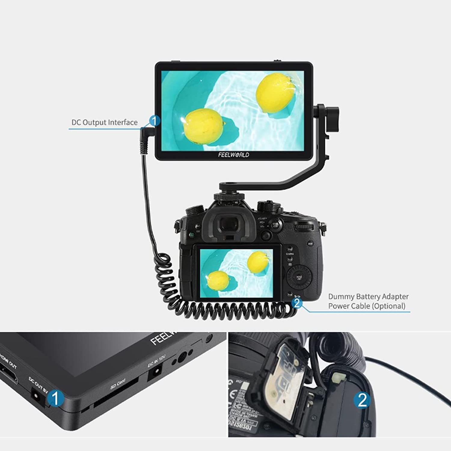 FEELWORLD F6 Plus V2 6インチ4Kカメラビデオ モニター タッチ