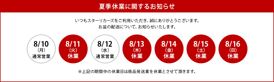 夏季休業について