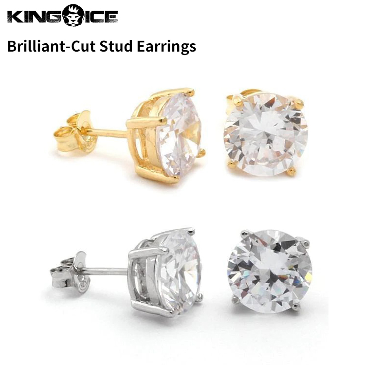 ピアス キングアイス King Ice ブリリアントカット イヤリング メンズ レディース アクセサリー / Brilliant-Cut Stud  Earrings