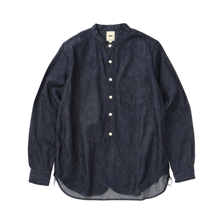 FOB FACTORY（エフオービーファクトリー） 長袖 デニム バンドカラー