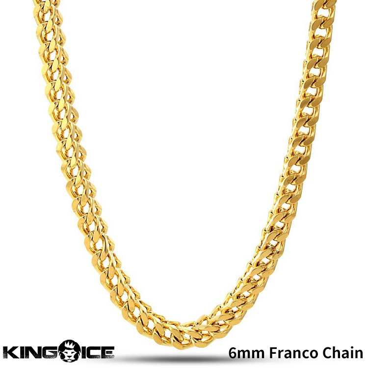 キングアイス King Ice ネックレス フランコチェーン 6mm Franco Chain