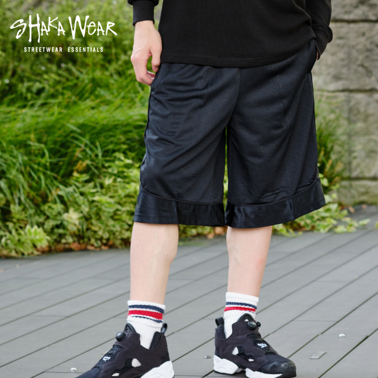 24h以内発送 machatt ギャバジンショートパンツ ブラック S SHAKA WeAR（シャカウェア） バスケットボールショーツ バスパン