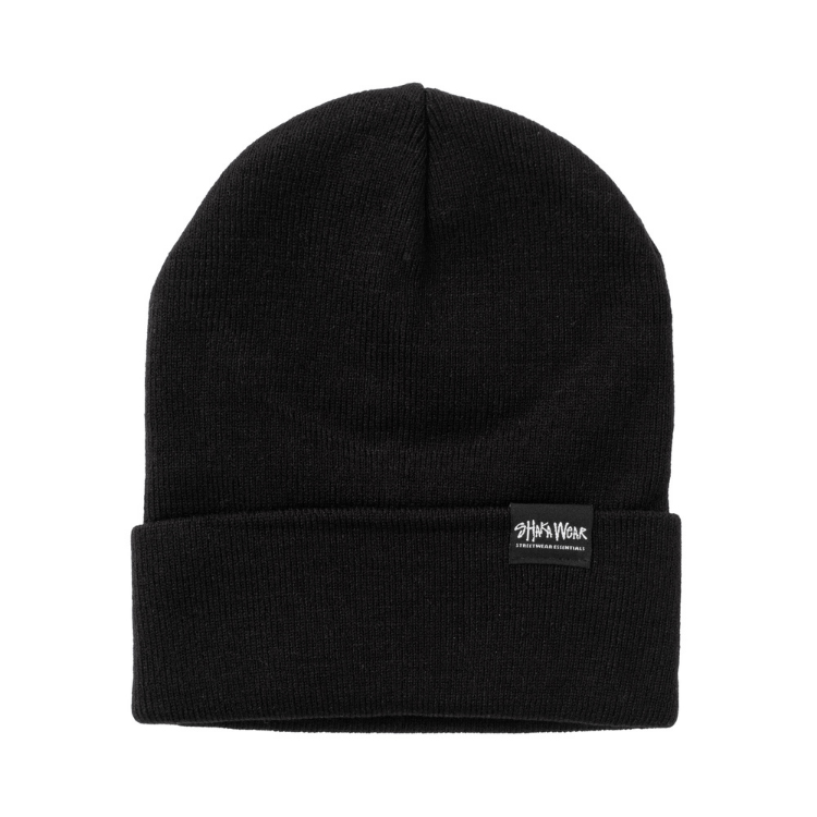 SCHA シャー　黒 ウール　ニット帽・ビーニー SHAKA WeAR（シャカウェア） ニットキャップ ワンポイント 帽子