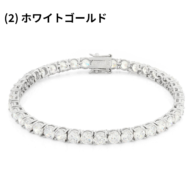 【大放出セール】 King キングアイス Ice 5mm テニスチェーン ブレスレット 腕輪 イエローゴールド