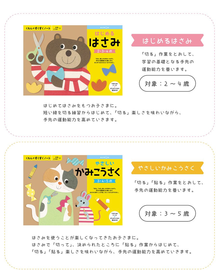 くもん出版 すくすくノート かみこうさく はじめるはさみ やさしいかみ