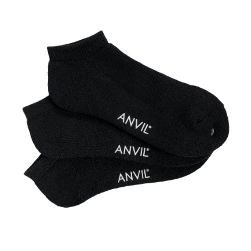 即日発送　新品、未開封エナジックアンクルソックス ブラックM3足セット anvil（アンビル） ソック ス 靴下 メンズ アンクルソックス 3P 3足 3