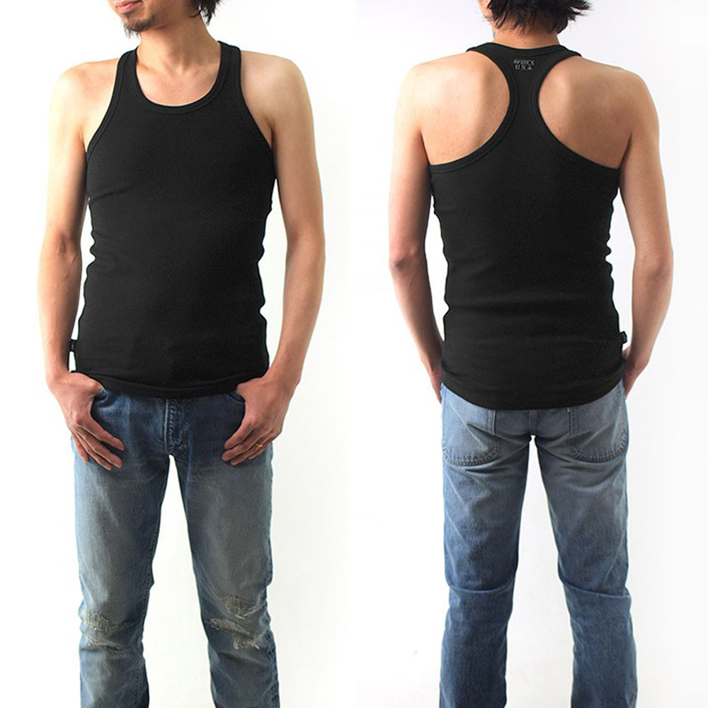 クロス&クロスリブタンク アヴィレックス【AVIREX】《DAILY/デイリー》RIB TANK TOP BACK CROSS