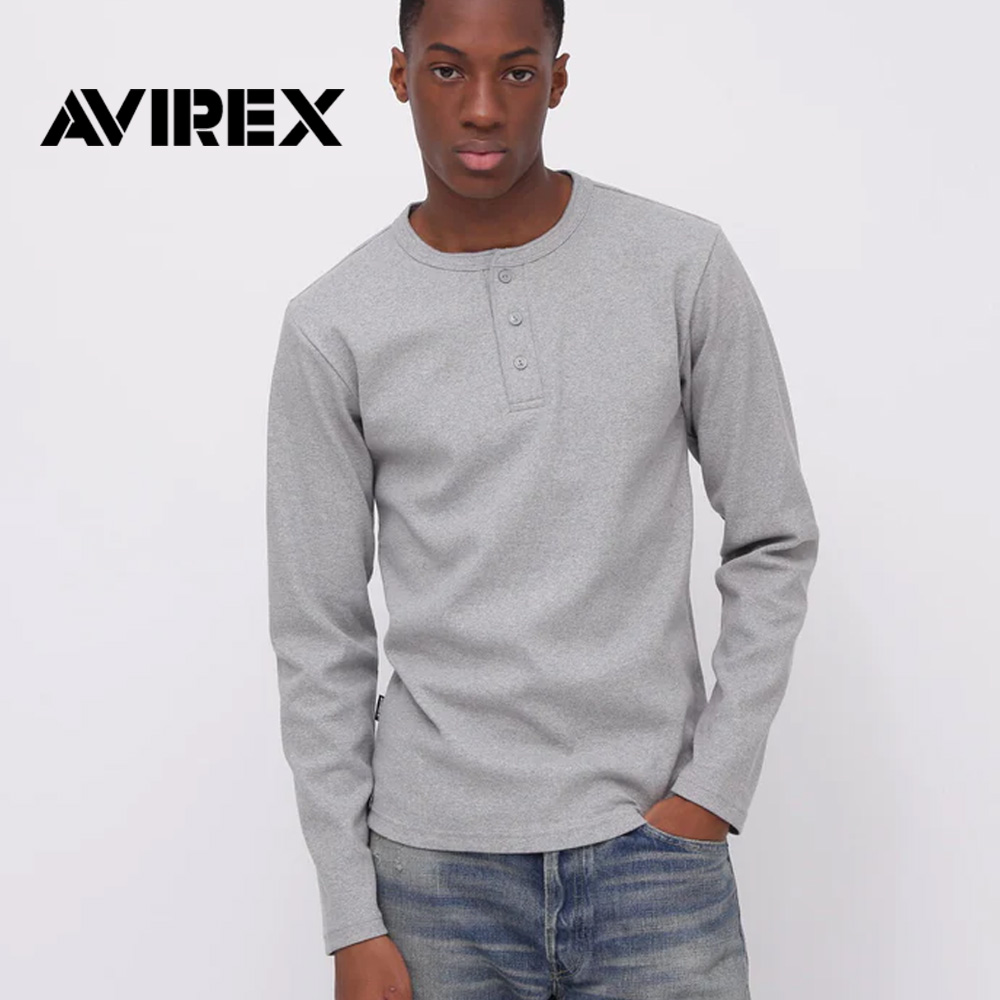 AVIREX（アヴィレックス） アビレックス リブ 長袖 ヘンリーネック T