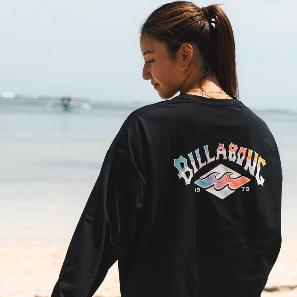 新品 L Billabong ラッシュガード ビラボン レディース ブラック BILLABONG（ビラボン） ラッシュガード 水陸両用 無地 長袖 ロンT