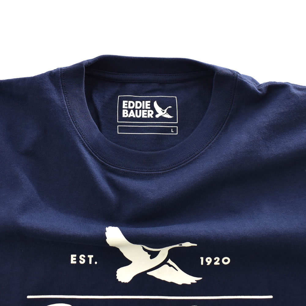 エディー・バウアー EDDIE BAUER Tシャツ クラシック ロゴ プリント 半袖 Tシャツ CLASSIC LOGO PRINT SS TEE E801061M メンズ 白 紺 | Eddie Bauer | 06