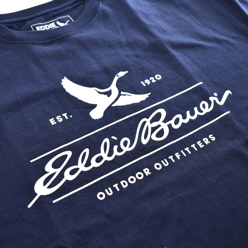 エディー・バウアー EDDIE BAUER Tシャツ クラシック ロゴ プリント 半袖 Tシャツ CLASSIC LOGO PRINT SS TEE E801061M メンズ 白 紺 | Eddie Bauer | 07