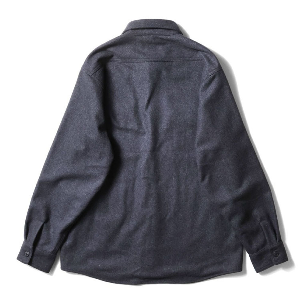 HYKE CPOジャケット シャツ メルトン ウール アンカーボタン S 紺 BLUE BLUE ST2397 ヘビーメルトン CPOジャケット ネイビー アメリカ軍