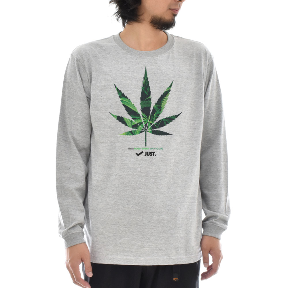 VINTAGE ヴィンテージ ロングスリーブTシャツ 長袖Tシャツ バックプリント 大麻柄 マリファナ コットン グレー サイズS 美品 中古 4b006317 POWER PLANT 420 マリファナ プリントTシャツ メンズXL 古着 大麻