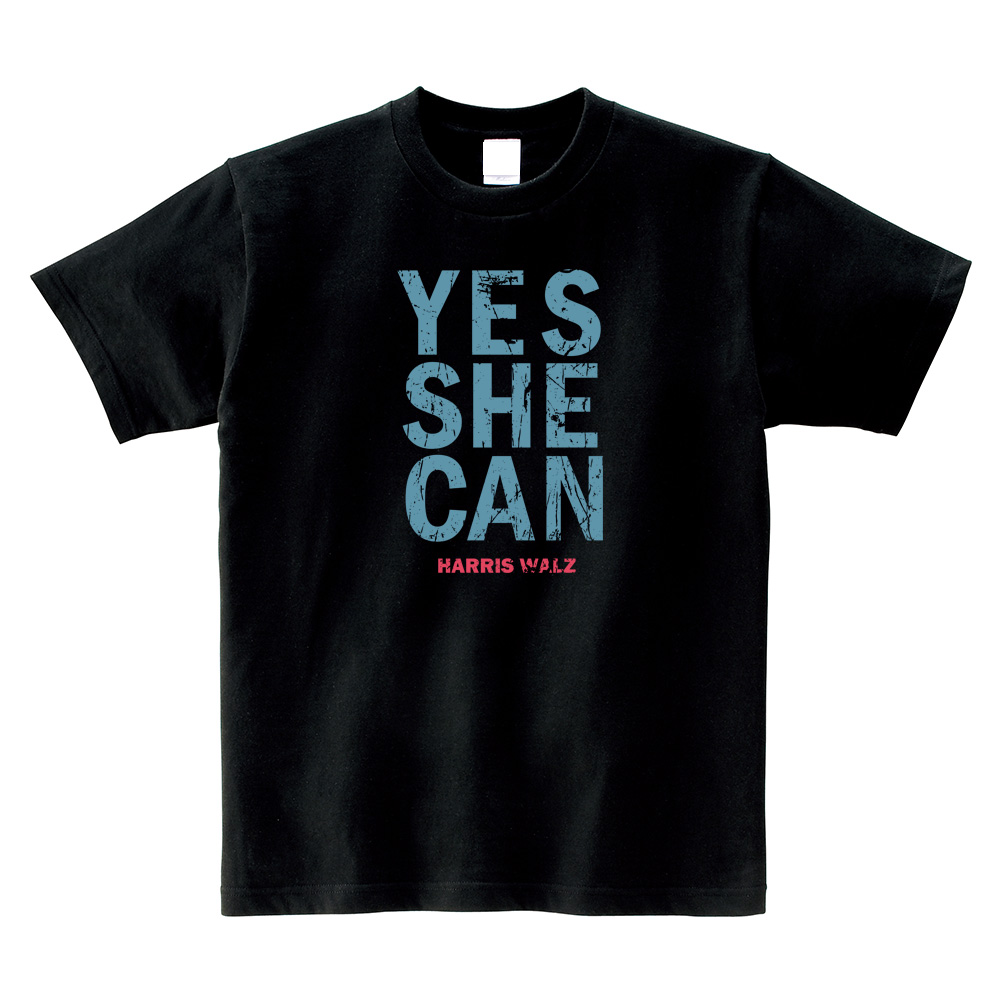 米大統領選Tシャツ カマラ・ハリス オバマ Yes She Can フロントプリントTシャツ メッセージ バイデン 大統領候補 選挙運動 メンズ レディース キッズ |  | 08