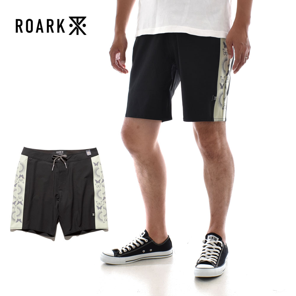 ロアーク リバイバル ROARK REVIVAL ボードショーツ サーフパンツ PASSAGE HEMP RB483-BLK2 メンズ 短パン 水陸両用 黒