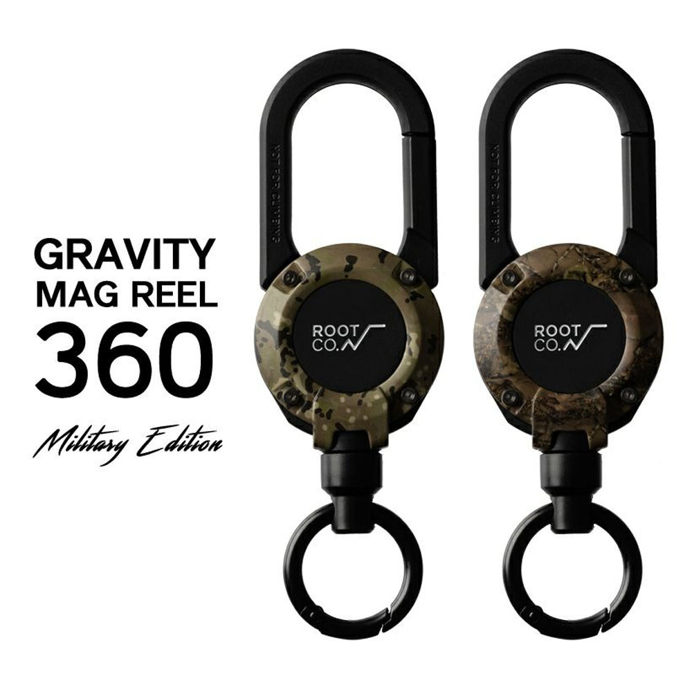 ROOT CO ルート コー キーホルダー グラビティ マグ リール 360 ミリタリーエディション 迷彩 GRAVITY MAG REEL 360 MILITARY EDITION GMR3-434075 GMR3-434082｜StayBlue