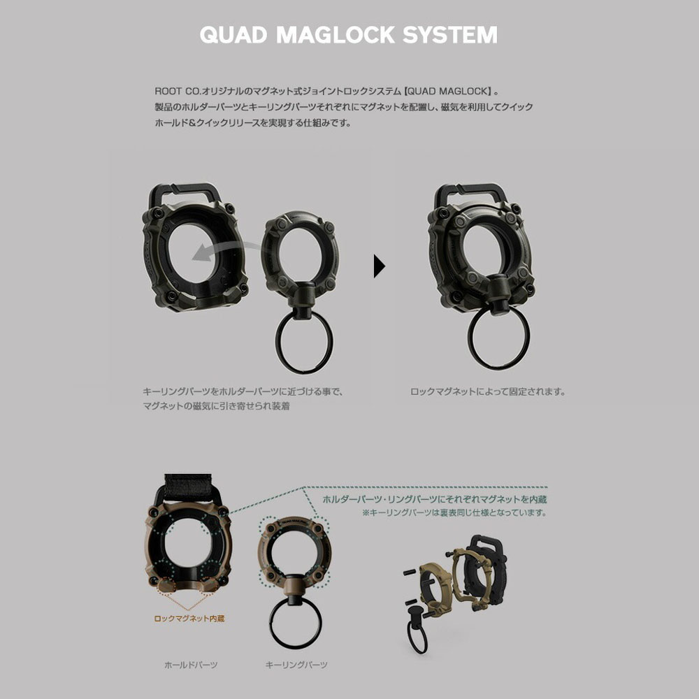 ルート コー ROOT CO. キーリング グラビティ クアッド マグ プロ GRAVITY QUAD MAG Pro. GQP-4321 キーホルダー マグネット 磁石 | ROOT CO. | 05