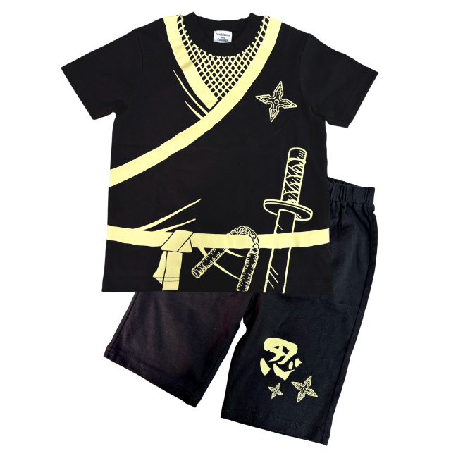 光るプリントパジャマ 恐竜 忍者 カブトムシ クワガタ 昆虫 Tシャツ