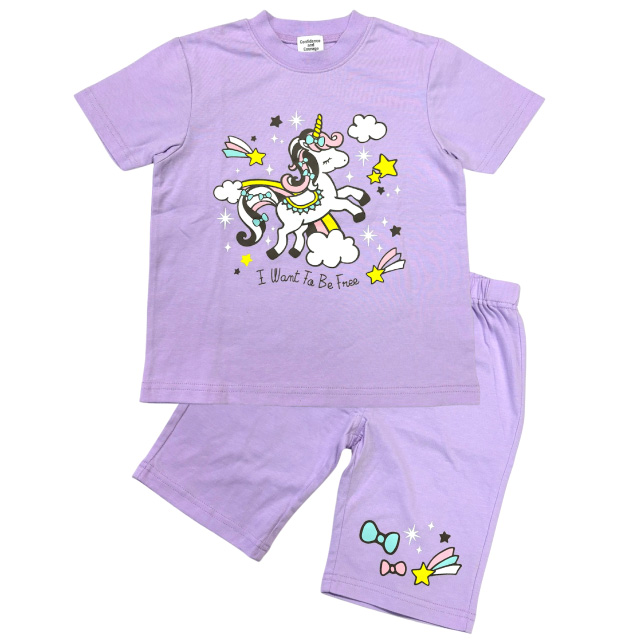 光るプリントパジャマ 星座 ホネ 猫 ネコ ネックレス くま クマ