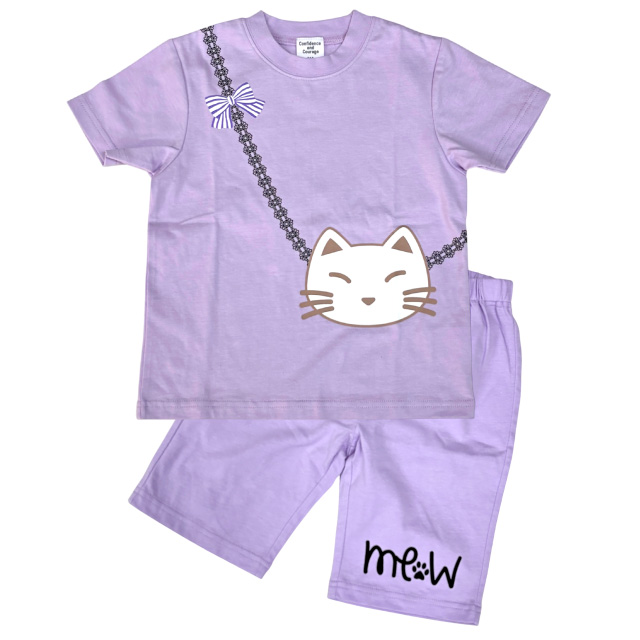 光るプリントパジャマ 星座 ホネ 猫 ネコ ネックレス くま クマ