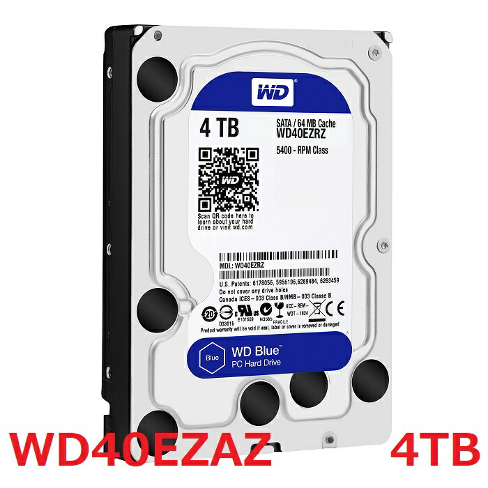 【内蔵HDD】WD Blue 4TB WD40EZAZ-EC 2台セット Western Digital WD BLUE WD40EZAZ HDD 4TB ウエスタンデジタル ハード