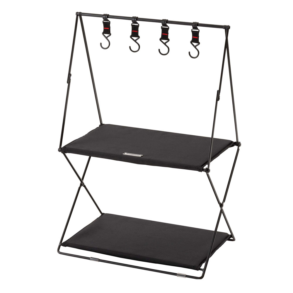 ラック 3段 おしゃれ 収納 棚 シェルフ 折りたたみ式 折り畳み式 コンパクト 持ち運び フック付き 引っ掛け 吊るし 玄関収納 アウトドア シンプル |  | 02