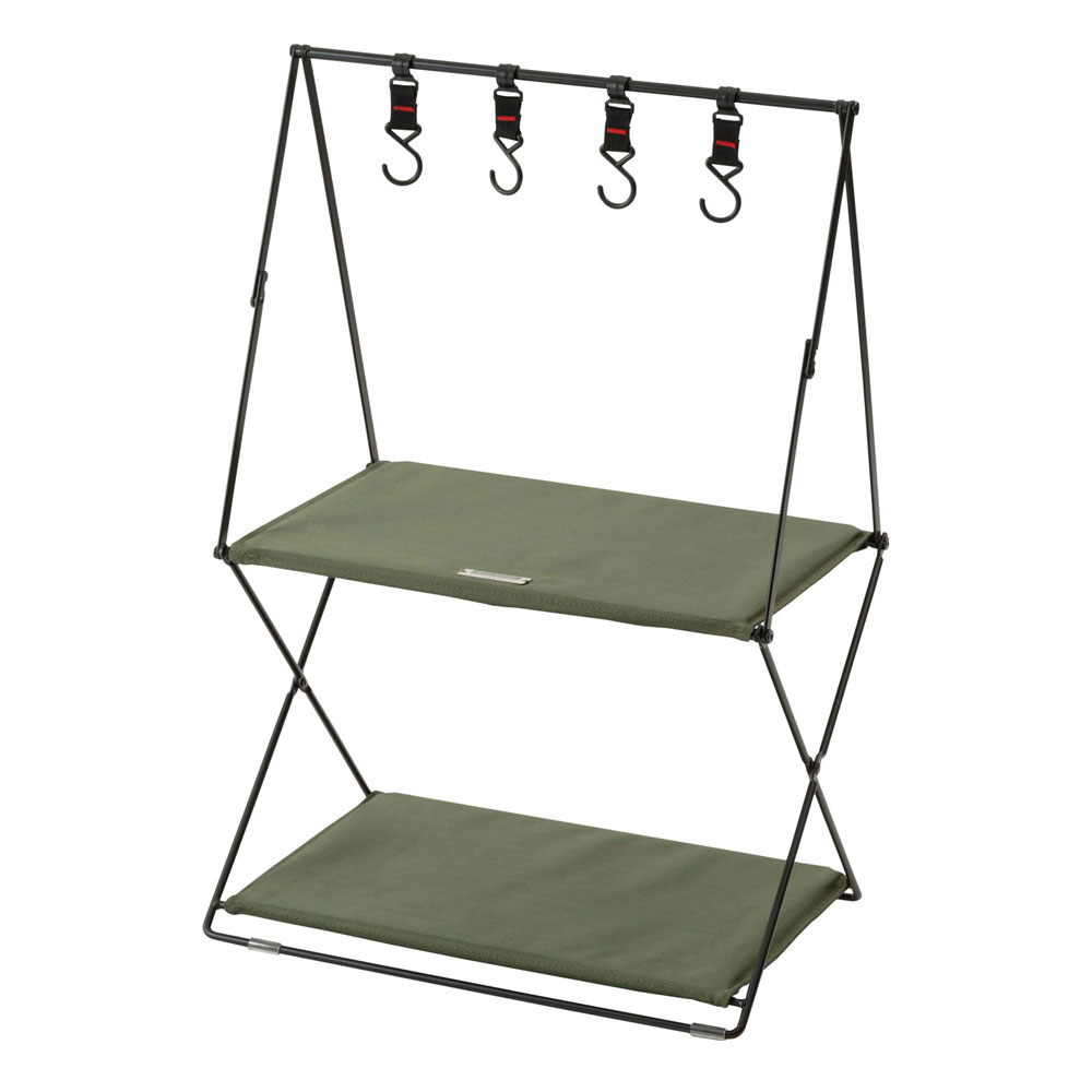 ラック 3段 おしゃれ 収納 棚 シェルフ 折りたたみ式 折り畳み式 コンパクト 持ち運び フック付き 引っ掛け 吊るし 玄関収納 アウトドア シンプル |  | 03