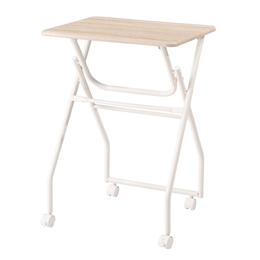 折りたたみ式テーブル ハイテーブル キャスター付き 移動 転がる おしゃれ 高さ70cm キッチン 作業デスク シンプル ブラック 黒 |  | 02