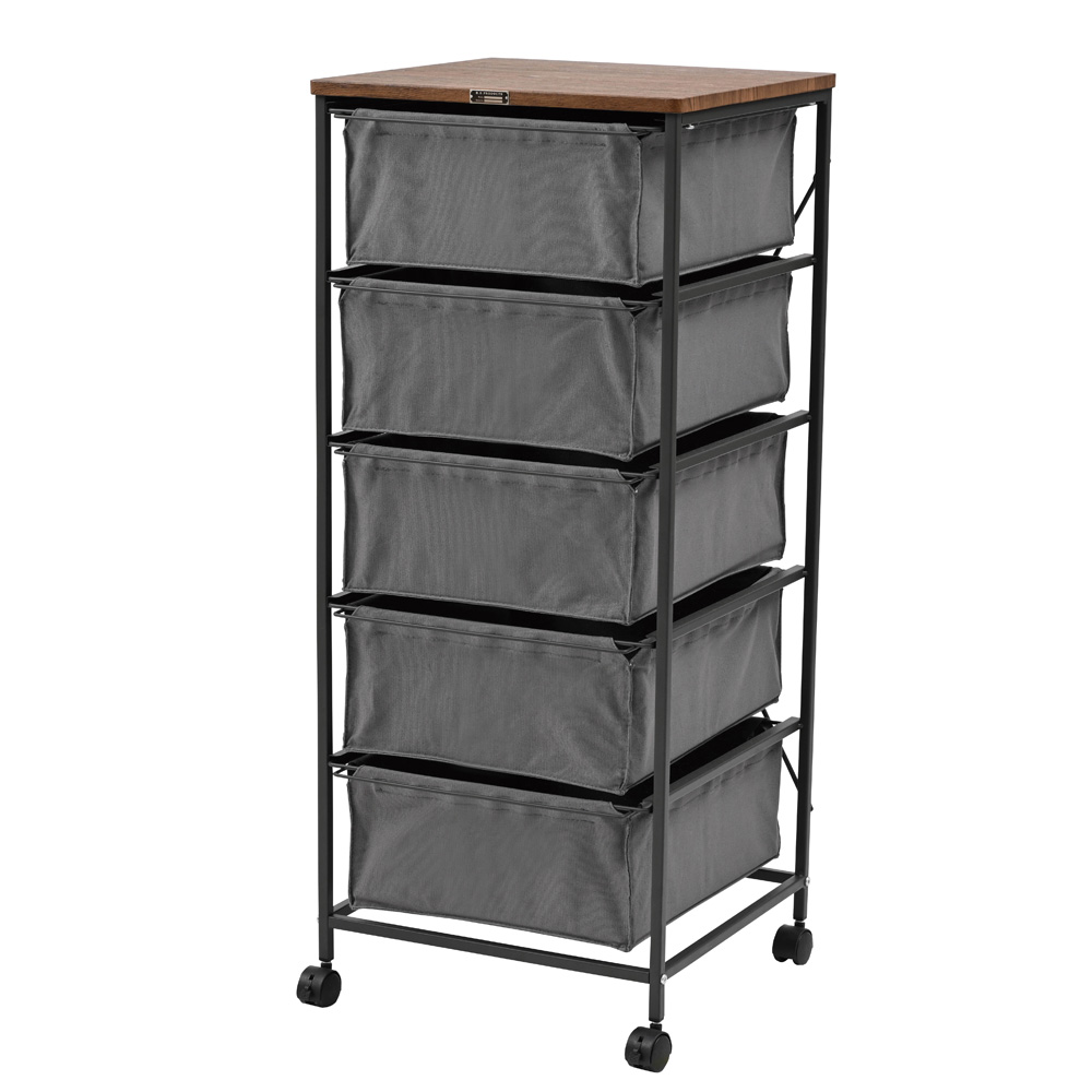 チェスト ファブリック スチール 5段 コットン キャスター ストッパー付き マジックテープ キャンバスチェスト 取手 寝室 玄関 リビング 洗面所 衣類収納 |  | 02