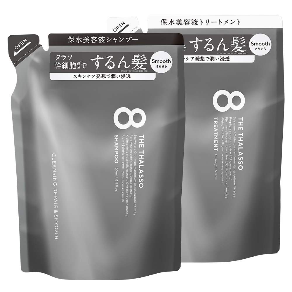 シャンプー 詰め替え エイトザタラソ トリートメント モイスト スムース 詰替 つめかえ 8 THE THALASSO ヘアケア 400mL 2点セット｜stellaseed｜05