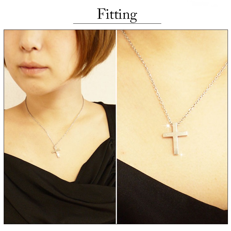 ダブルクロス安全ピンモチーフネックレス（MA）（ネックレス