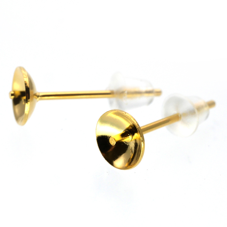 ピアス アクセサリーパーツ 用金具 台座カップ芯立 金具 ハンドメイド