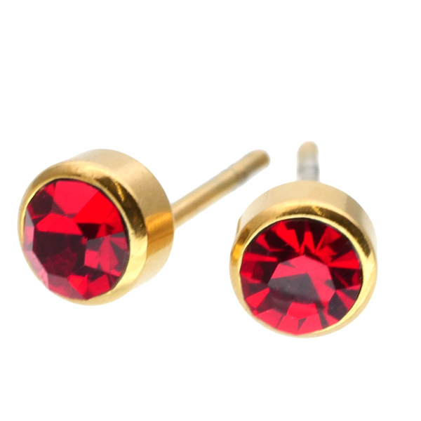 ピアス 小さめ レディース メンズ 金属アレルギー カラーストーン