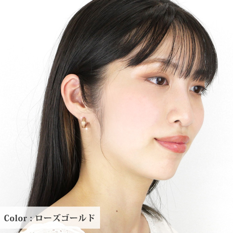 史上最も激安 金属アレルギー ピアス フープ 小さい 太め pierce レディース 20代 30代 40代 50代 ファースト セカンド グリッター  サージカルステンレス 両耳用
