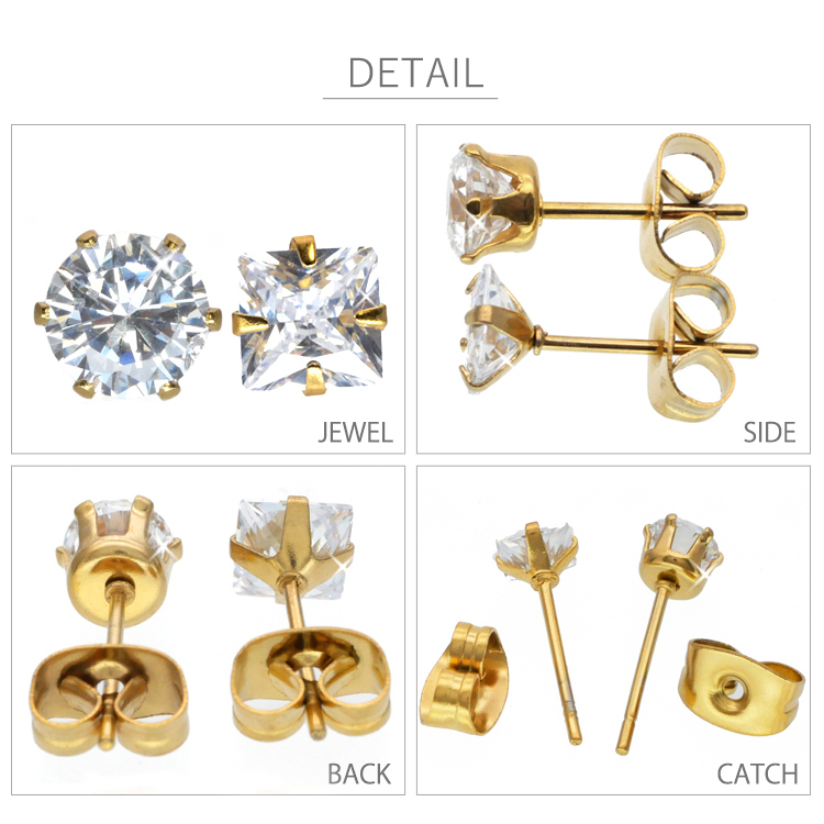 ピアス 金属アレルギー対応 キュービックジルコニア サージカル