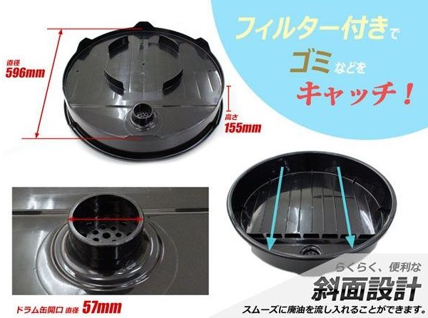 新品　ドラム缶用廃油じょうご 20L TH463 ドラム缶 オイルドレンパン 廃油じょうご 20L オイル受け 廃油受け OIL