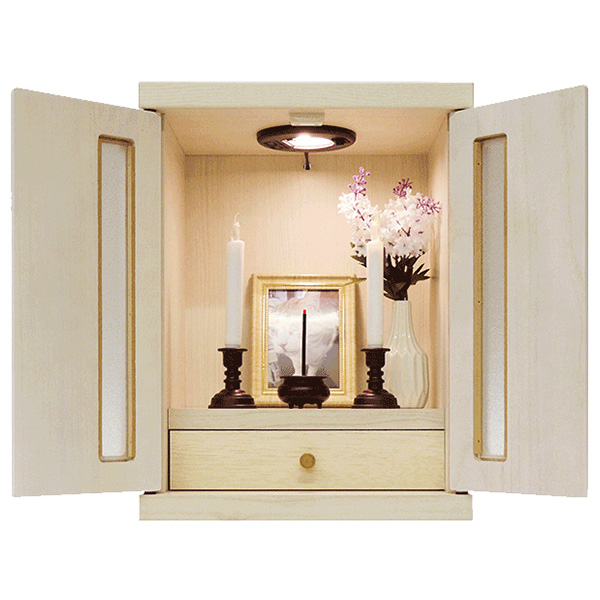 ペット用仏壇 ペット用 仏壇 ミニ仏壇 コンパクト仏壇 国産 日本製 完成品 幅32cm 奥行き25cm 高さ42cm モダン おしゃれ メモリアルボックス ミニ コンパクト 省スペース 木製 ホワイト ピンク パープル イエロー グリーン ブラウン ナチュラル 扉 送料無料