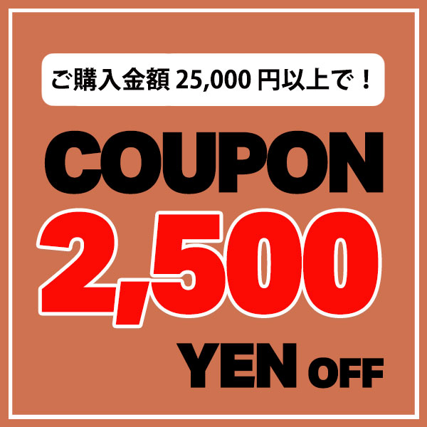 25,000円以上購入で2,500円OFFクーポン！