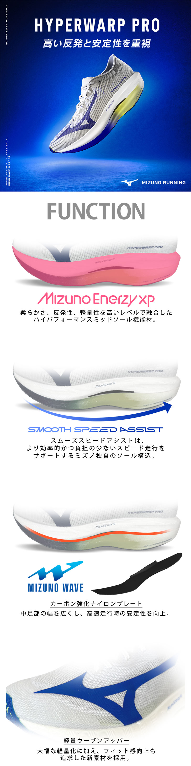 MIZUNO（ミズノ） ランニングシューズ ハイパーワープPRO J1GC267201