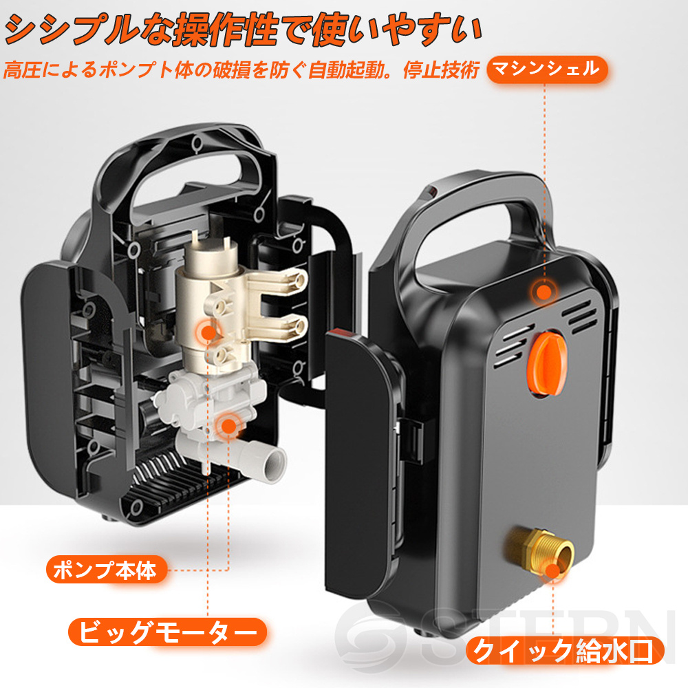 高圧洗浄機 コードレス 充電式 6.0MPa 業務用 水道直結 高圧洗浄 マキタ バッテリー併用 13点セット 洗車 強力噴射 洗浄 大掃除 掃除  自吸タイプ 家庭用 PSE認証