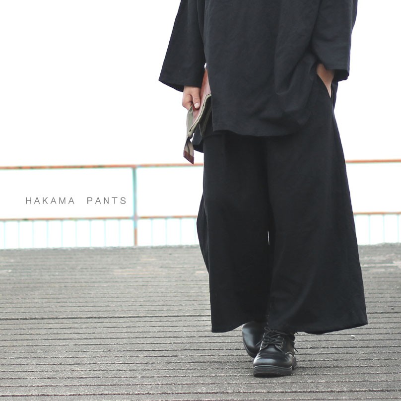 レイヤード 袴パンツ アシンメトリー ワイドパンツ モード スカート風 黒 13