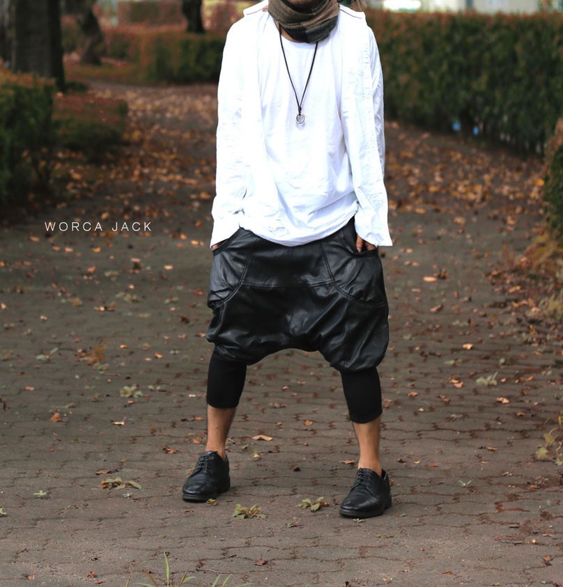 本革 レザーサルエルパンツ サルエル ワイドパンツ WORCA JACK