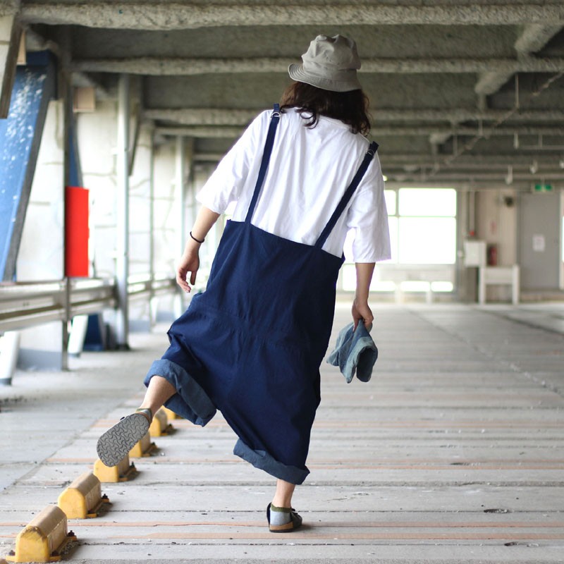 インディゴ　デニム　オーバーオール　サルエル　メンズ　レディース　